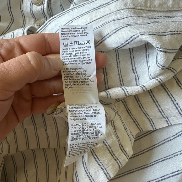 MADEWELL Nautical Preppy Women's 16 Side-Button Midi Skirt Indigo Pinstripe - Picture 7 of 9